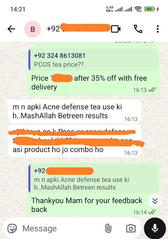 Acne tea WhatsApp Review 75