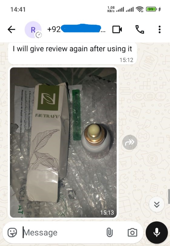 WhatsApp review parcel received