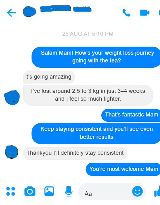 Weight loss tea review FB