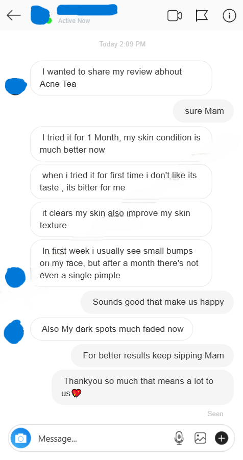 Acne tea instagram review