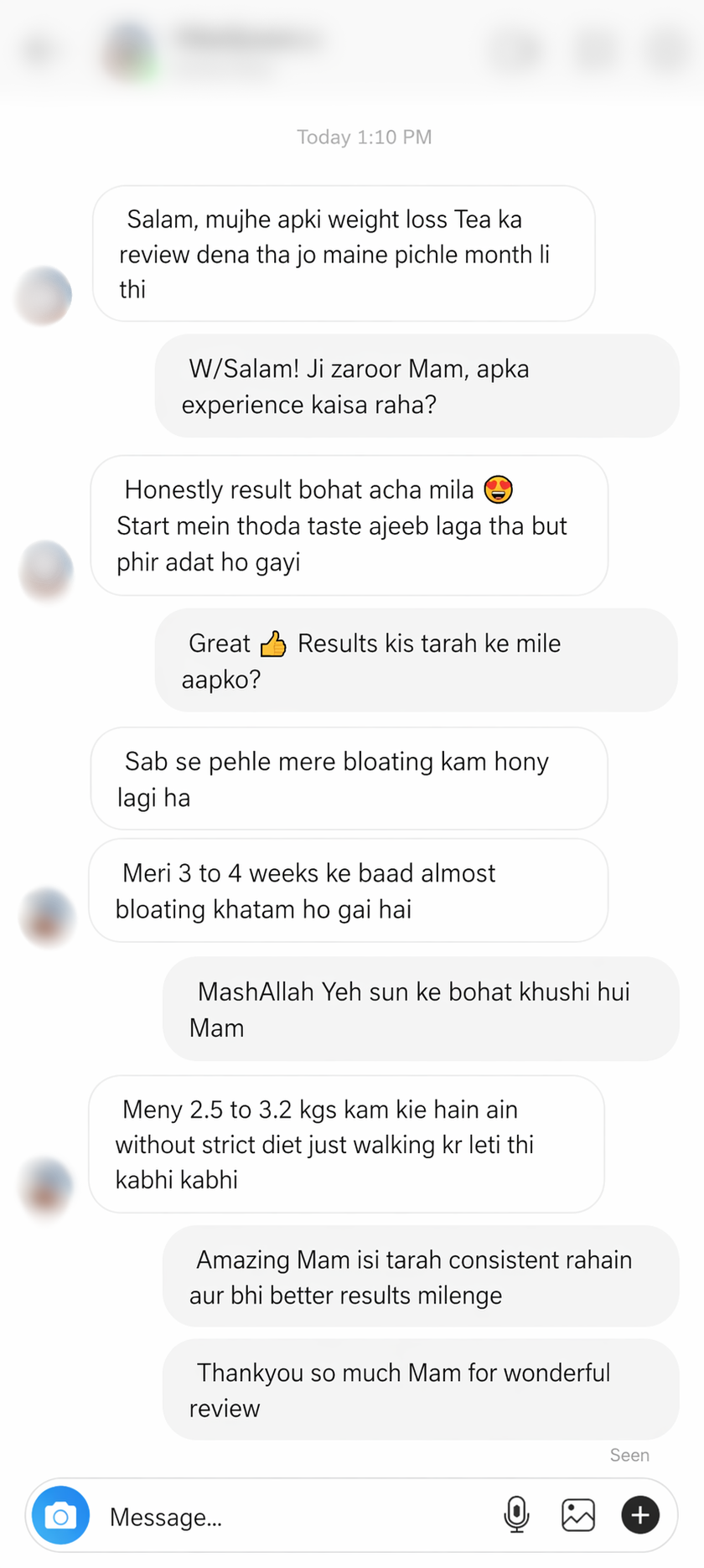 Weight loss Tea Results
