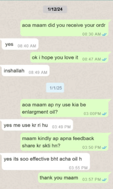 Be enlarge oil review whatsapp