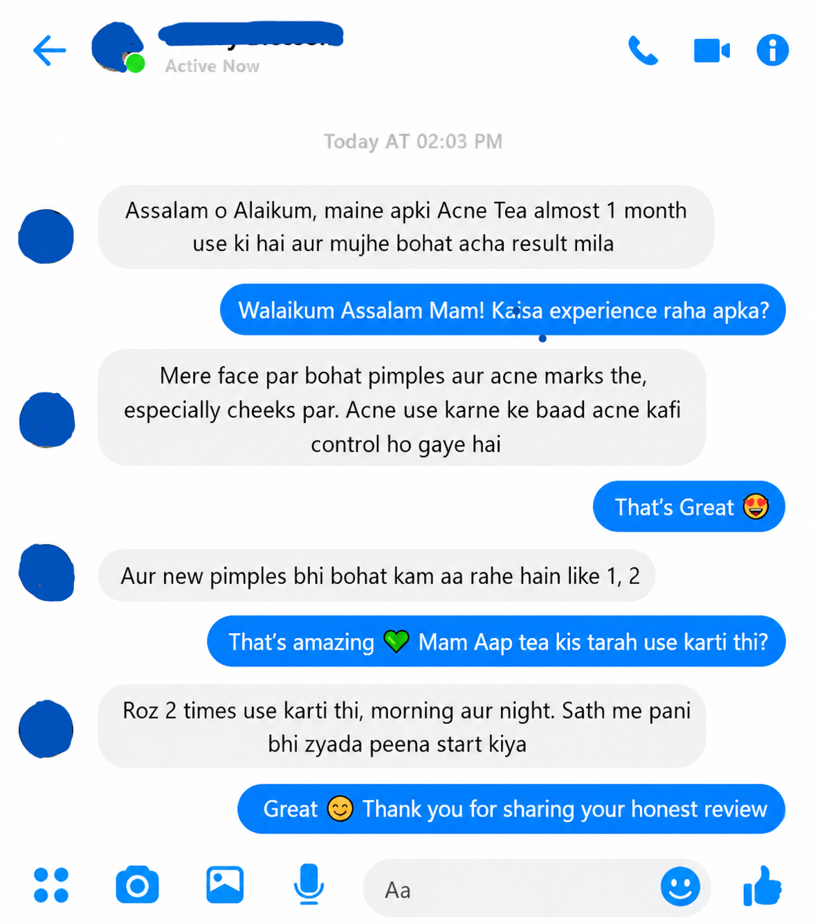 Acne tea review Facebook