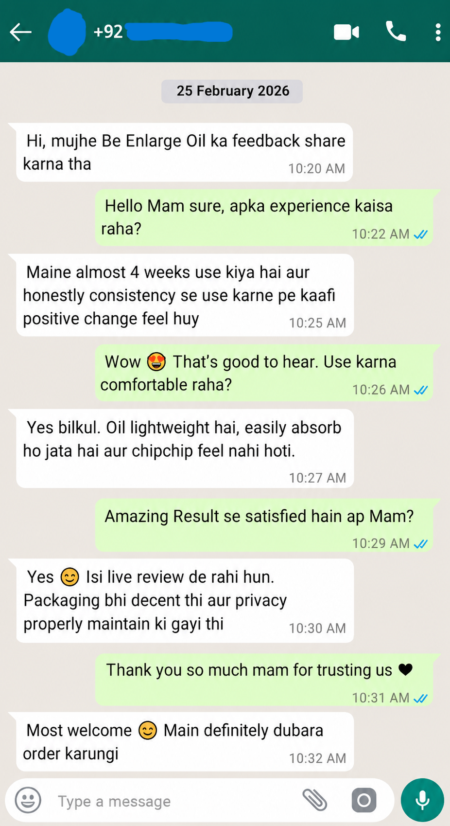 Be Enlarge Oil whatsapp review