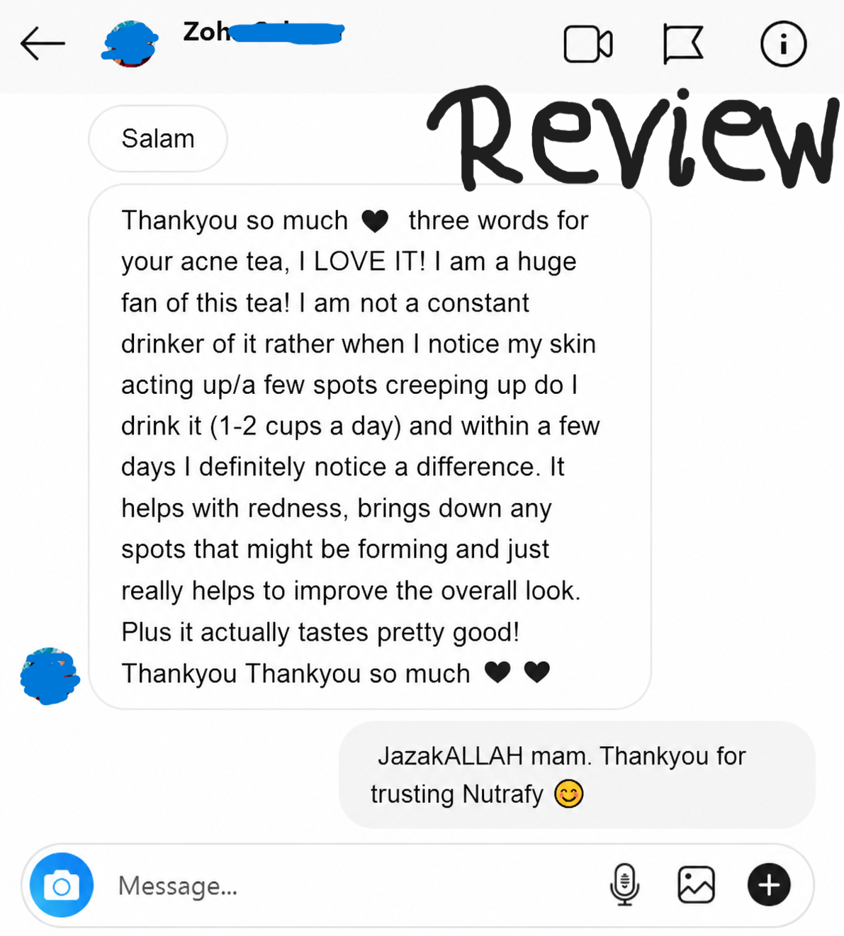 Acne Tea results
