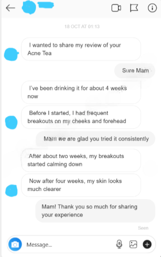 Acne Defense Tea results