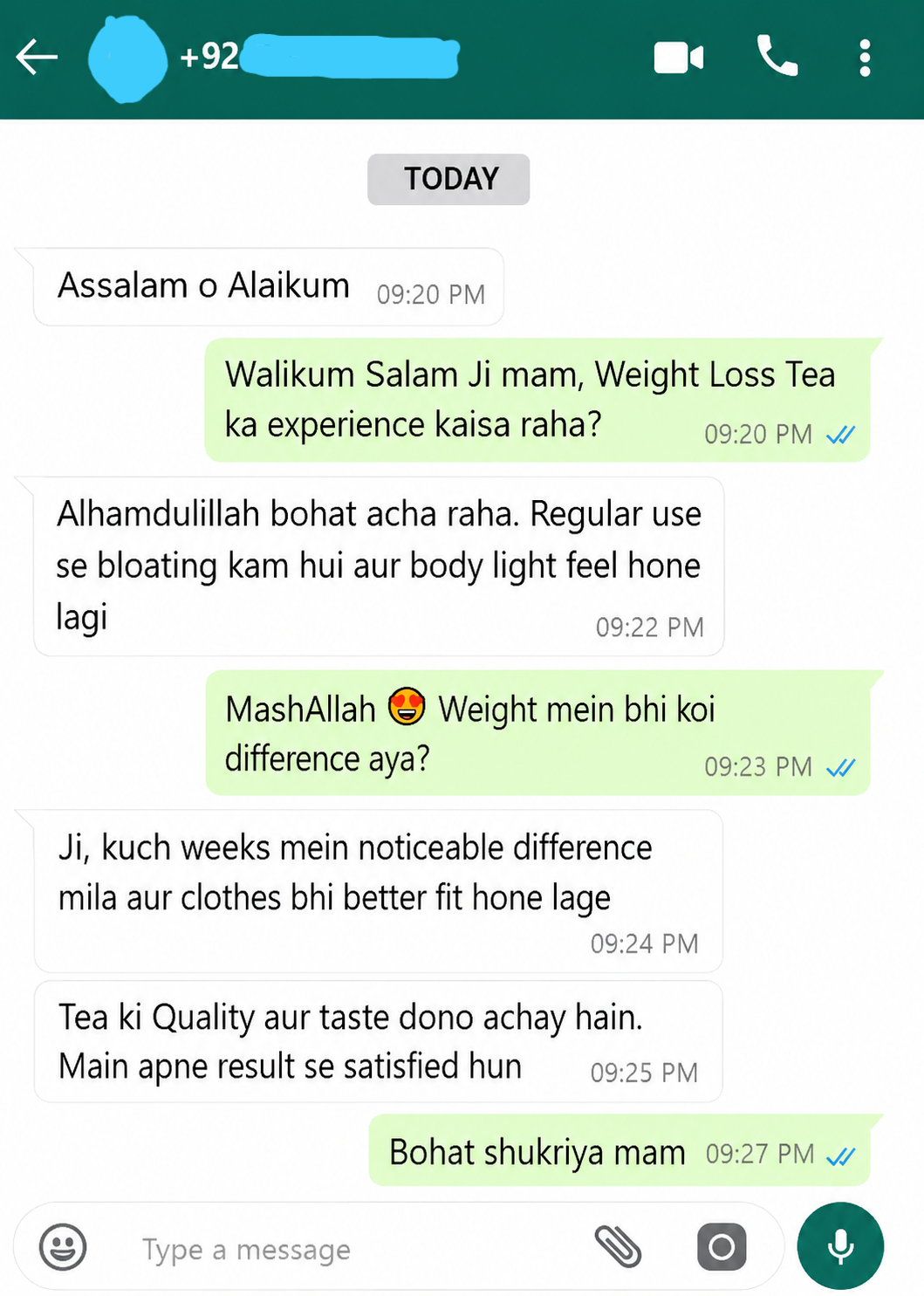 weight loss tea results