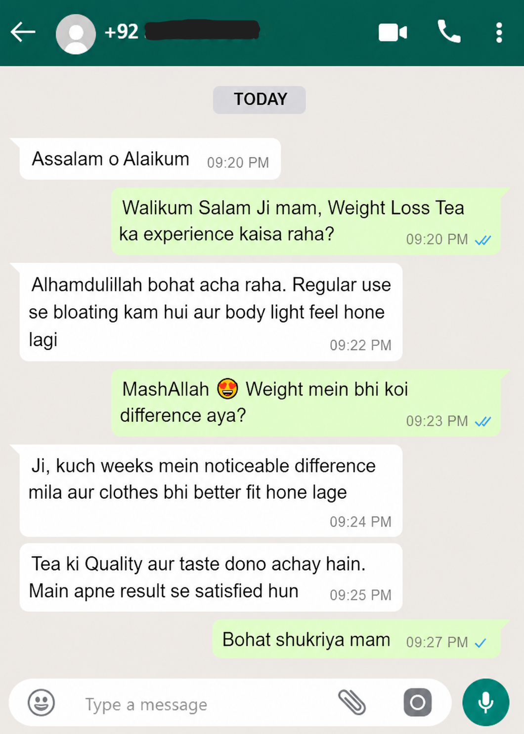 weight loss tea results
