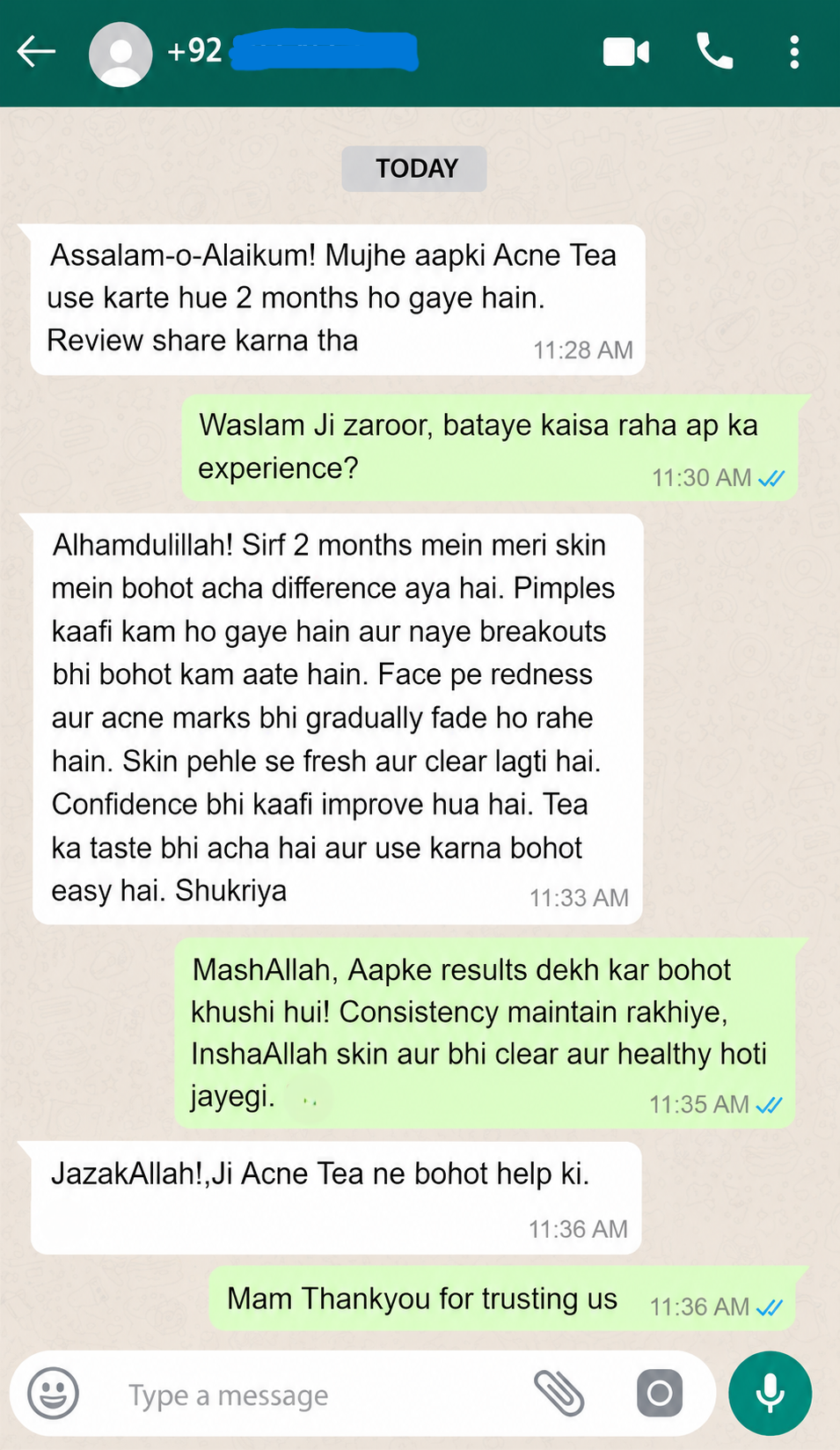 Acne tea result 4