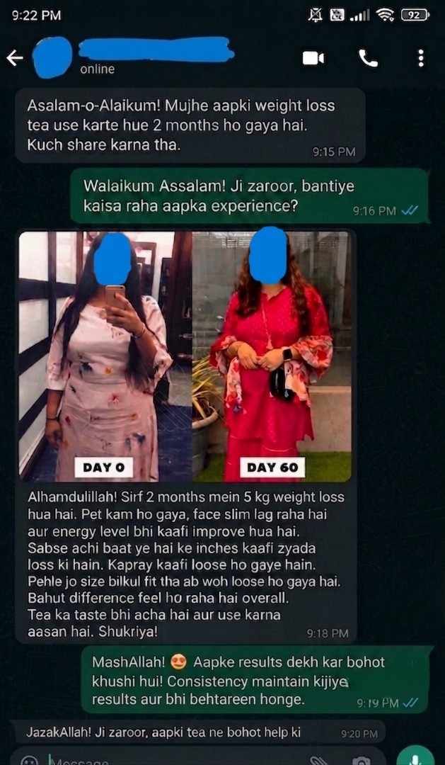 Weight loss tea result (2)