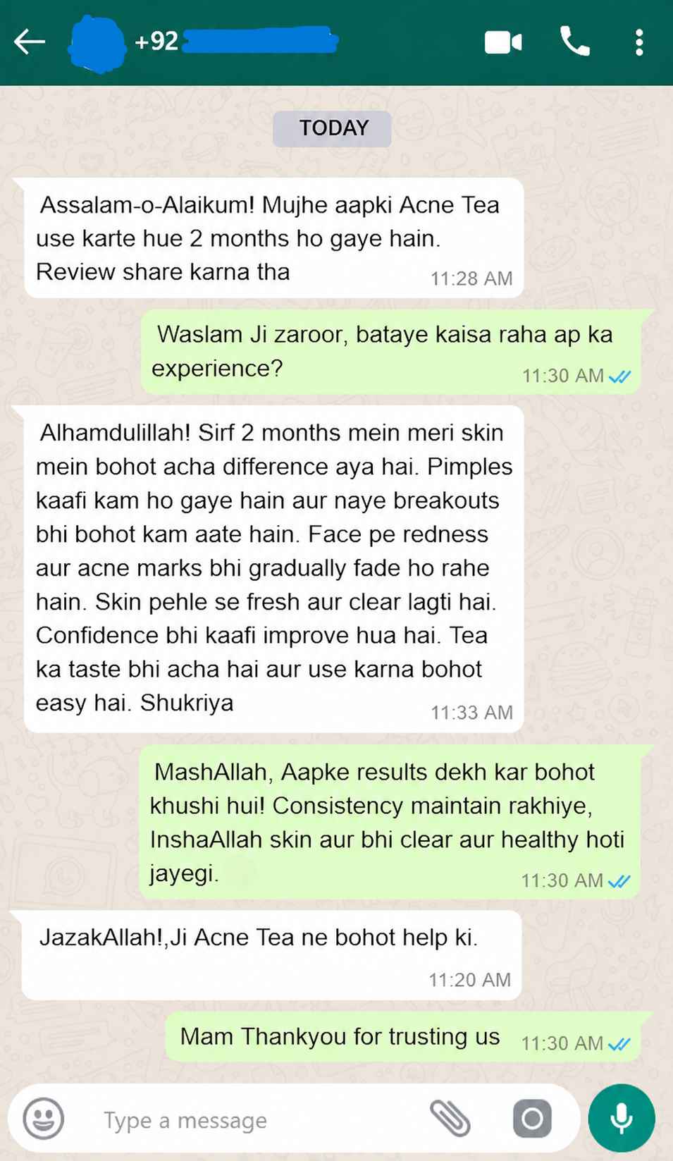 Acne tea result 9